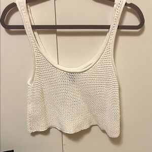 Forever 21 Cream Knit Crop Top
